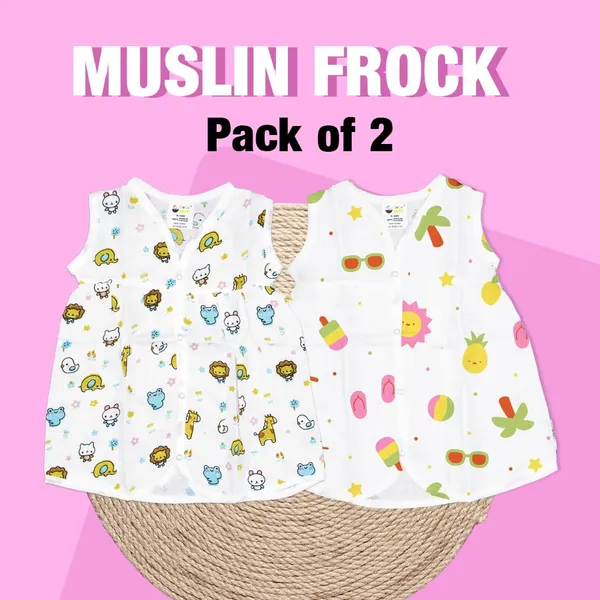 Muslin_Cotton_Chest_Cut_Frock_-_Zoo_Creatures_+_Beach_Day