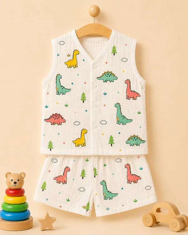 Muslin_Cotton_Jabla_With_Short_|_Dino