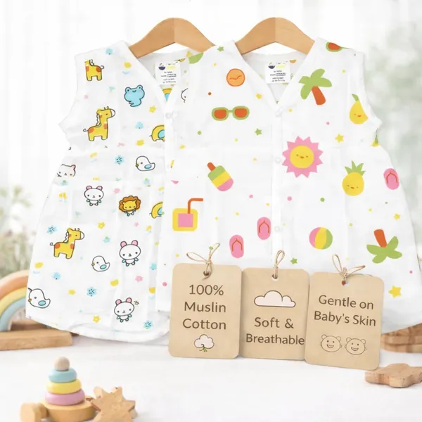 Muslin_Cotton_Chest_Cut_Frock_-_Zoo_Creatures_+_Beach_Day