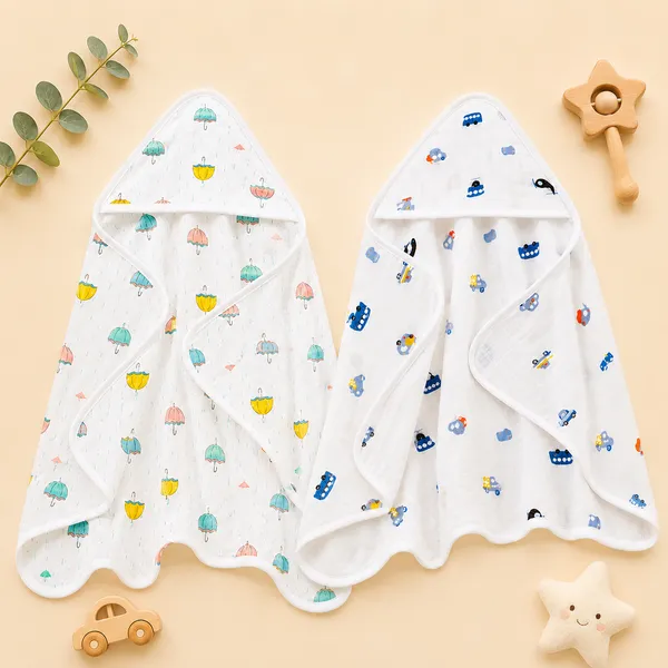 Muslin_Cotton_Hooded_Towel_|_70X70_Cm_|_Single_Layer_Towel_|_Umbrella_&_Motorized_Print