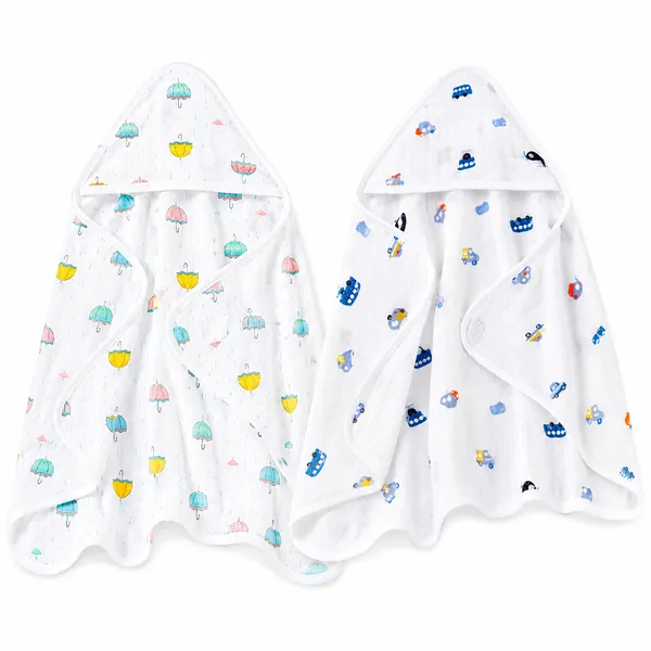 Muslin_Cotton_Hooded_Towel_|_70X70_Cm_|_Single_Layer_Towel_|_Umbrella_&_Motorized_Print