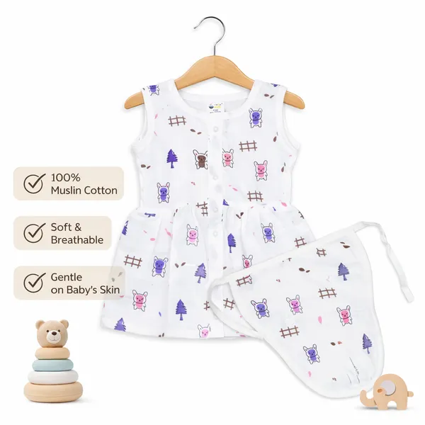 Muslin_Cotton_Frock_With_Nappy_-_Bunny