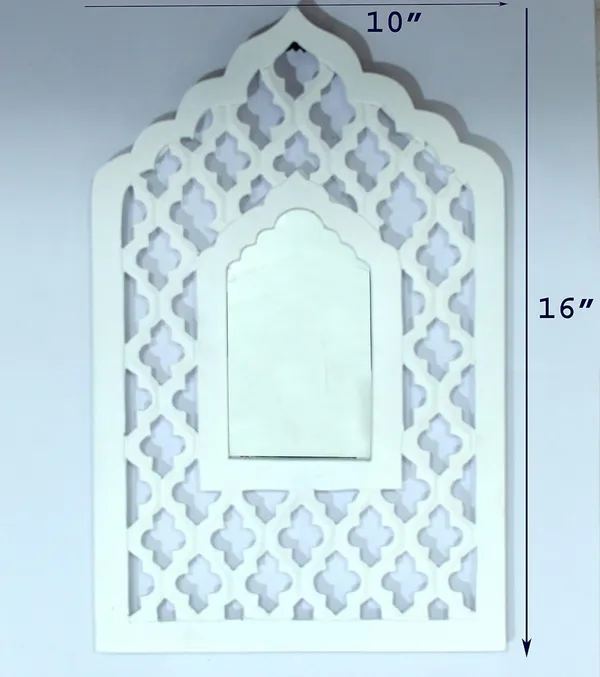 CRAFT_N_CREATIONS_White_Painted_Wooden_Jharokha_Wall_Hanging_with_Mirror_â€“_16x10_Inch_Rectangular_Handcrafted_Wall_Panel_|_Traditional_Indian_Home_Decor_for_Living_Room_&_Bedroom