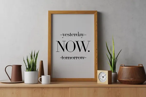 CRAFT_N_CREATIONS_Motivational_&_Inspirations_Quote_Yesterday_Now_Tomorrow_Framed_in_Oak_Wood_8"_x_6"_for_Wall,_Desk,_Shelves_and_Priceless_Gift(1025)