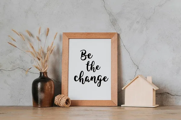 Be_the_Change_Motivational_&_Inspirational_Framed_Quotes_in_Oak_Wood_8"_x_6"(1023)