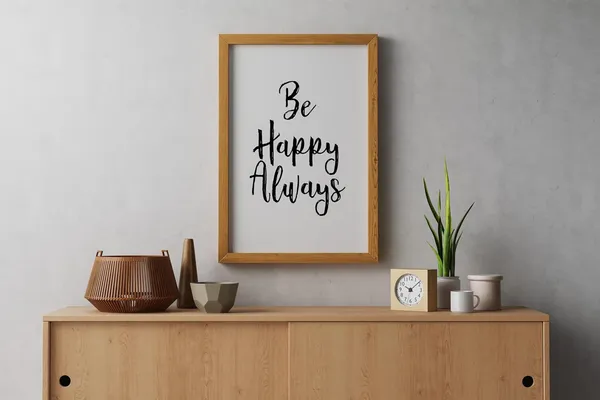CRAFT_N_CREATIONS_Be_Happy_Always_Motivational_&_Inspirational_Framed_Quote_in_Oak_Wood_of_Size_10"_x_8"(1024)_-_Pack_of_2
