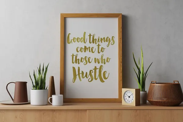 CRAFT_N_CREATIONS_â€œHustleâ€_Motivational_Quote_Frame_â€“_8x6_Inch_Oak_Wood_Finish_|_Inspirational_Wall_&_Desk_Decor_|_Positive_Mindset_Quote_Frame_for_Home_&_Office_|_Model_1015