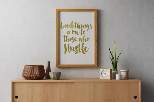 CRAFT_N_CREATIONS_â€œHustleâ€_Motivational_Quote_Frame_â€“_8x6_Inch_Oak_Wood_Finish_|_Inspirational_Wall_&_Desk_Decor_|_Positive_Mindset_Quote_Frame_for_Home_&_Office_|_Model_1015