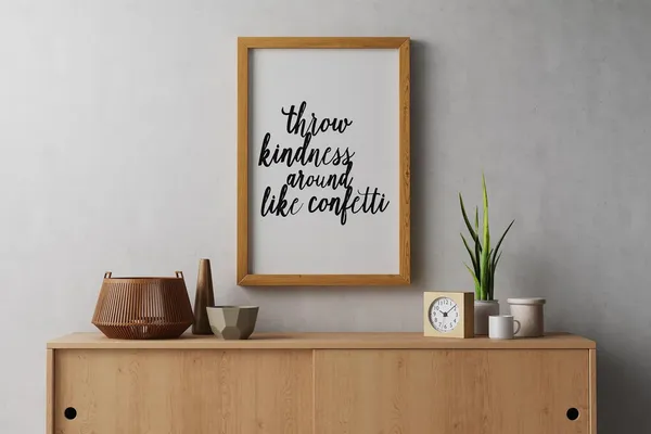 "Through_kindness_around_confetti_Motivational_&_Inspirational_framed_Quote_in_Oak_Wood_of_Size_8"_x_6(1001)"_-_Pack_of_2