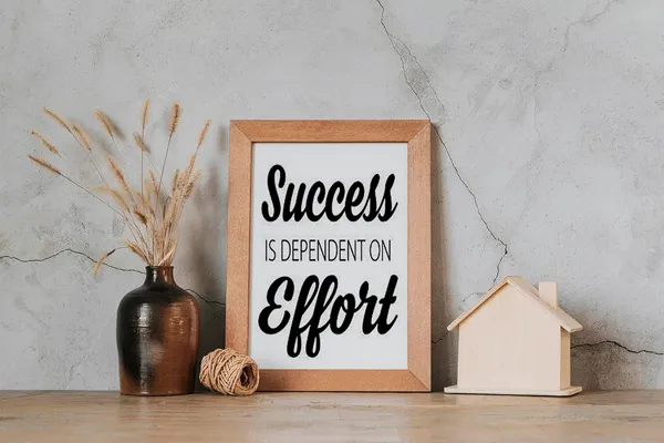 Craft_N_Creations_"Success_is_dependent_on_efforts"_Motivational_&_Inspirational_framed_Quote_in_Oak_Wood_of_Size_8"_x_6(1002)"_-_Pack_of_2