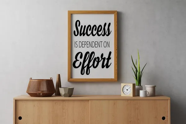 Craft_N_Creations_"Success_is_dependent_on_efforts"_Motivational_&_Inspirational_framed_Quote_in_Oak_Wood_of_Size_8"_x_6(1002)"_-_Pack_of_2