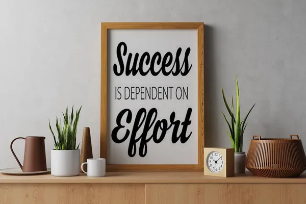 Craft_N_Creations_"Success_is_dependent_on_efforts"_Motivational_&_Inspirational_framed_Quote_in_Oak_Wood_of_Size_8"_x_6(1002)"_-_Pack_of_2