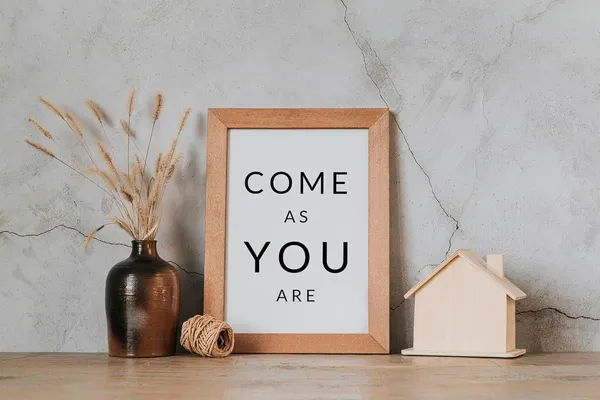 CRAFT_N_CREATIONS_"Come_As_You_Are"_Motivational_&_Inspirational_Framed_Quote_in_Oak_Wood_Frame,_Size_8"_x_6"_(1013)_-_Pack_of_3
