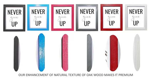 CRAFT_N_CREATIONS_"Never_Give_Up_Motivational_&_Inspirational_framed_Quote_in_Oak_Wood_of_Size_8"_x_6"_in_Six_Colours_Balck_-_Pack_of_2