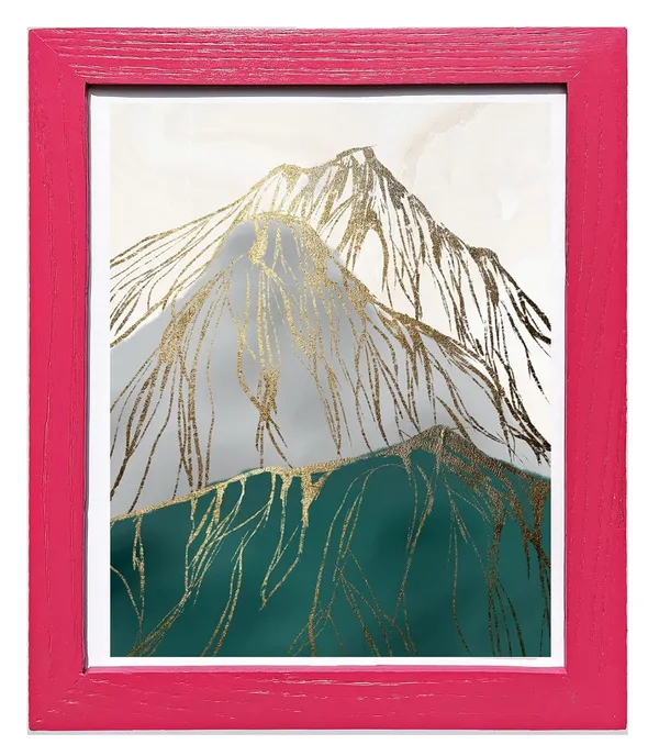 CRAFT_N_CREATIONS_Famed_Art_print_of_a_Mountain_Landscape_in_8"_x_10"_Painting_Size_(PINK)