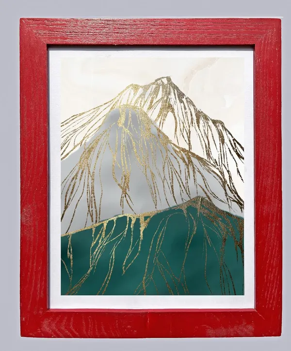 CRAFT_N_CREATIONS_Famed_Art_print_of_a_Mountain_Landscape_in_8"_x_10"_Painting_Size_(RED)