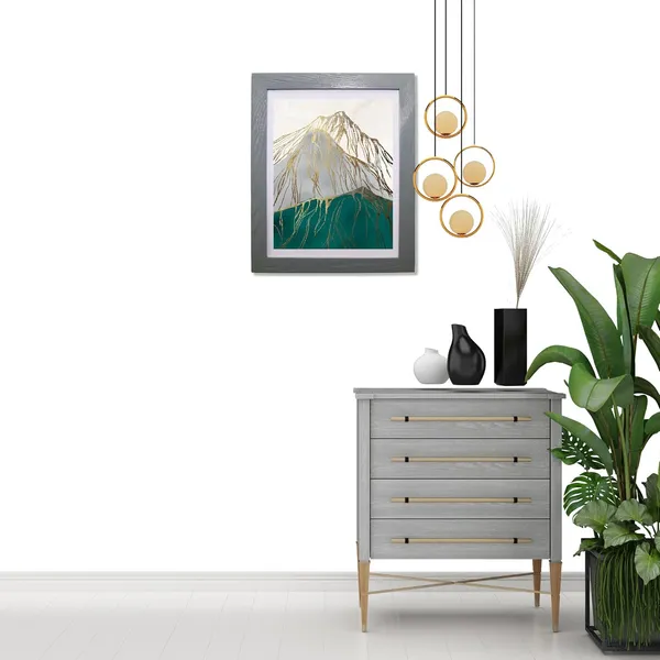 CRAFT_N_CREATIONS_Famed_Art_print_of_a_Mountain_Landscape_in_8"_x_10"_Painting_Size_(GREY)