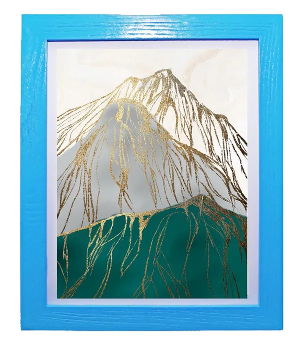 CRAFT_N_CREATIONS_Famed_Art_print_of_a_Mountain_Landscape_in_8"_x_10"_Painting_Size_(BLUE)