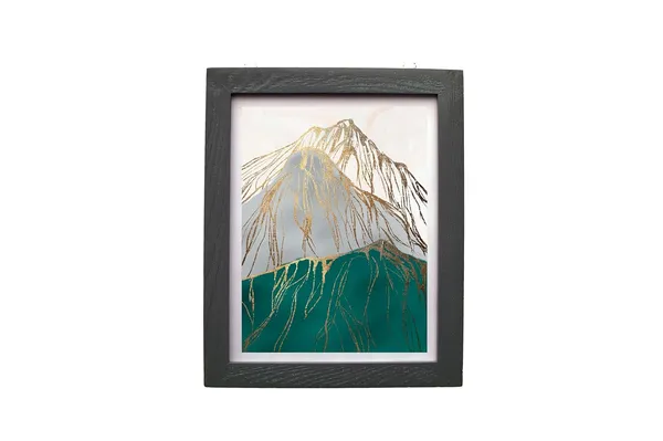 CRAFT_N_CREATIONS_Famed_Art_print_of_a_Mountain_Landscape_in_8"_x_10"_Painting_Size_(BLACK)