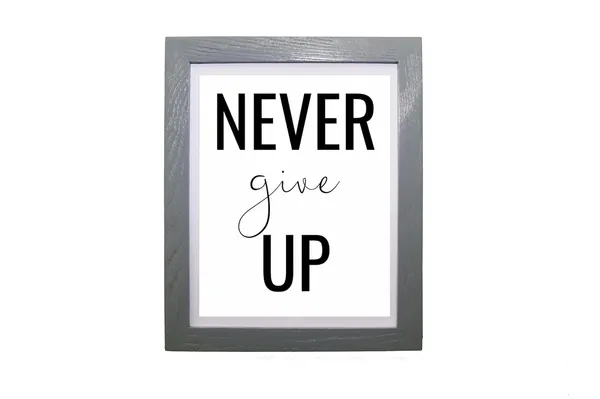 CRAFT_N_CREATIONS_"Never_Give_Up_Motivational_&_Inspirational_framed_Quote_in_Oak_Wood_of_Size_8"_x_6"_in_Six_Colours_(Grey)_-_Pack_of_2