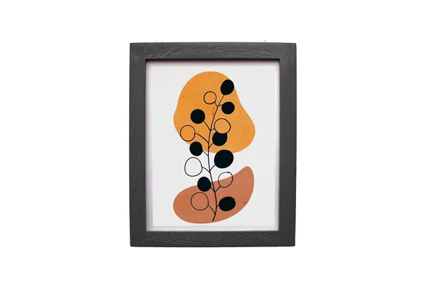 Craft_N_Creations_Abstract_Botanical_Harmony_minimal_natural_wall_Art,_25.4_x_20.3_cm,_American_Oak_Wood_Frame,_Set_of_4,_(Black)