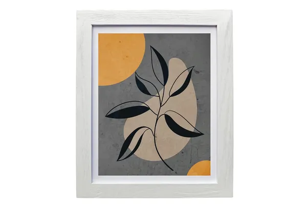 Craft_N_Creations_Abstract_Botanical_Harmony_minimal_natural_wall_Art,_25.4_x_20.3_cm,_American_Oak_Wood_Frame,_Set_of_4,_(White)