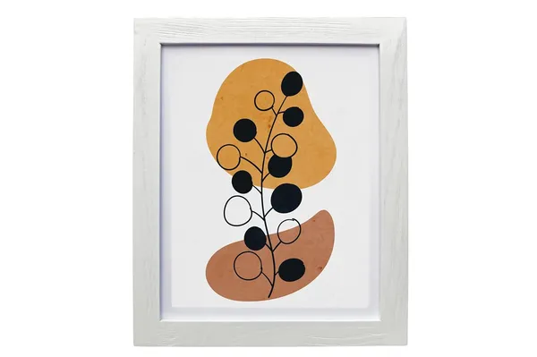 Craft_N_Creations_Abstract_Botanical_Harmony_minimal_natural_wall_Art,_25.4_x_20.3_cm,_American_Oak_Wood_Frame,_Set_of_4,_(White)