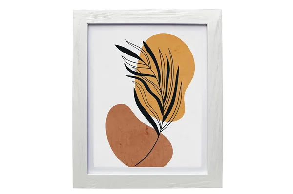 Craft_N_Creations_Abstract_Botanical_Harmony_minimal_natural_wall_Art,_25.4_x_20.3_cm,_American_Oak_Wood_Frame,_Set_of_4,_(White)