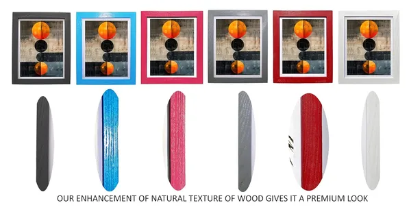 CRAFT_N_CREATIONS_Modern_Abstract_Celestial_Balance_Eclipse_in_Motion_Wall_Art,_Geometric_Circles_Design,_Oak_Wood_Frame,_20_x_25_cm,_(Red)