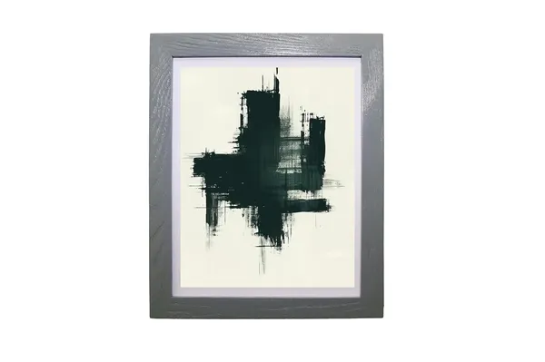 CRAFT_N_CREATIONS_Abstract_Wall_Art_Set,_Oak_Frame,_Nature-Inspired_Green_Collection,_3-Piece_Modern_Home_Decor_(Grey,_16"_x_12",_Framed)