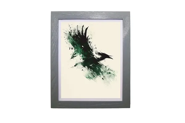 CRAFT_N_CREATIONS_Abstract_Wall_Art_Set,_Oak_Frame,_Nature-Inspired_Green_Collection,_3-Piece_Modern_Home_Decor_(Grey,_16"_x_12",_Framed)