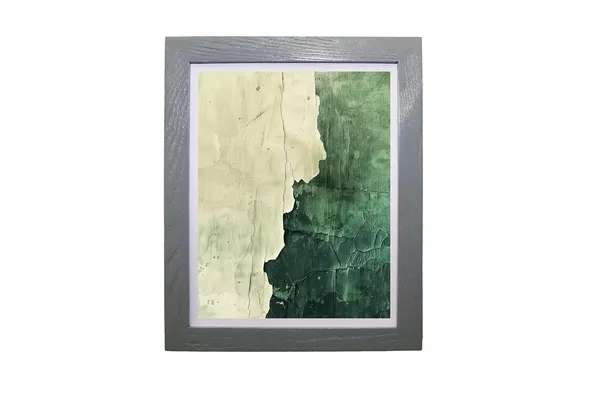 CRAFT_N_CREATIONS_Abstract_Wall_Art_Set,_Oak_Frame,_Nature-Inspired_Green_Collection,_3-Piece_Modern_Home_Decor_(Grey,_14"_x_10",_Framed)