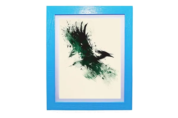 CRAFT_N_CREATIONS_Abstract_Wall_Art_Set,_Oak_Frame,_Nature-Inspired_Green_Collection,_3-Piece_Modern_Home_Decor_(Sky_Blue,_10"_x_8",_Framed)