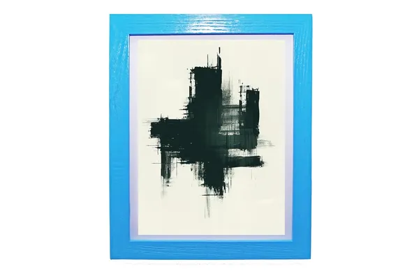 CRAFT_N_CREATIONS_Abstract_Wall_Art_Set,_Oak_Frame,_Nature-Inspired_Green_Collection,_3-Piece_Modern_Home_Decor_(Sky_Blue,_11.5"_x_9",_Framed)