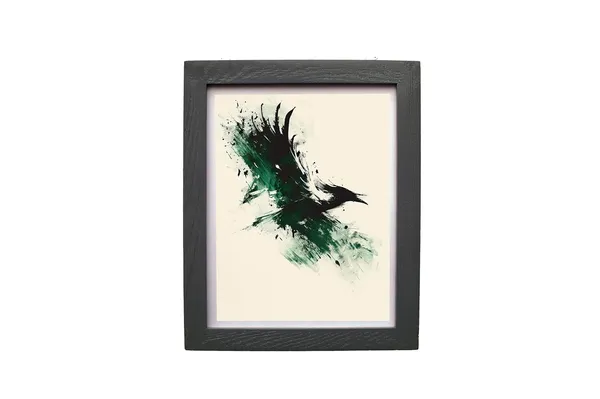 CRAFT_N_CREATIONS_Abstract_Wall_Art_Set,_Oak_Frame,_Nature-Inspired_Green_Collection,_3-Piece_Modern_Home_Decor_(Black,_14"_x_10",_Framed)