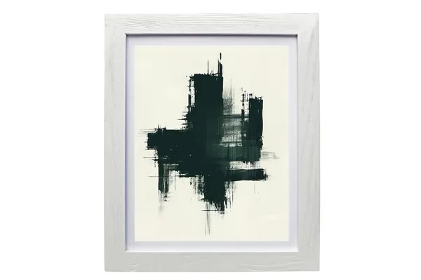 CRAFT_N_CREATIONS_Abstract_Wall_Art_Set,_Oak_Frame,_Nature-Inspired_Green_Collection,_3-Piece_Modern_Home_Decor_(White,_16"_x_12",_Framed)