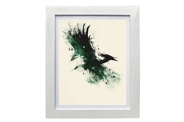 CRAFT_N_CREATIONS_Abstract_Wall_Art_Set,_Oak_Frame,_Nature-Inspired_Green_Collection,_3-Piece_Modern_Home_Decor_(White,_11.5"_x_9",_Framed)