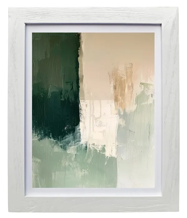 CRAFT_N_CREATIONS_"Modern_Abstract_Wall_Art_Prints_Set_of_3,_Green_Nature_Theme,_Contemporary_Home_Decor_(White,_10"_x_8",_Framed)