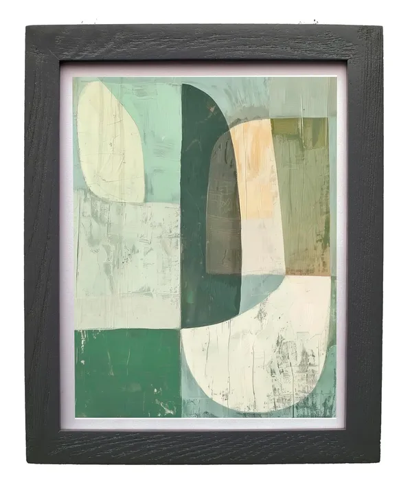 CRAFT_N_CREATIONS_"Modern_Abstract_Wall_Art_Prints_Set_of_3,_Green_Nature_Theme,_Contemporary_Home_Decor_(Black,_14"_x_10",_Framed)
