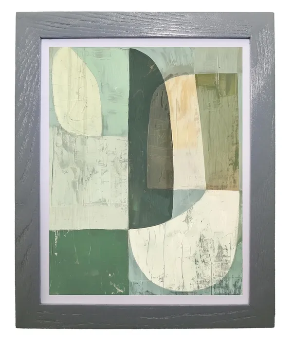 CRAFT_N_CREATIONS_"Modern_Abstract_Wall_Art_Prints_Set_of_3,_Green_Nature_Theme,_Contemporary_Home_Decor_(Grey,_14"_x_10",_Framed)