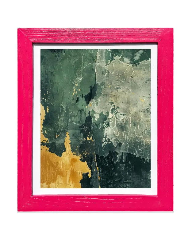 CRAFT_N_CREATIONS_Abstract_Mountain_Landscape_Wall_Art_â€“_Pink_Mixed_Media_Print_with_Metallic_Foil_Accent,_10"_x_8"_Wood_Framed_Decor_(Model:_1018)