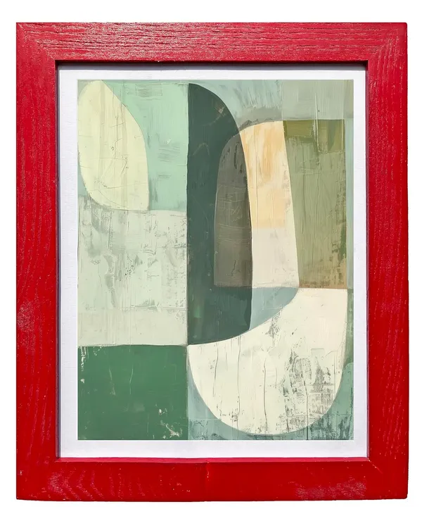 CRAFT_N_CREATIONS_Modern_Abstract_Art_Print_Blur_Of_the_Beyond_Wall_Decor_Set_of_3_(Red,_16"_x_12",_Framed)