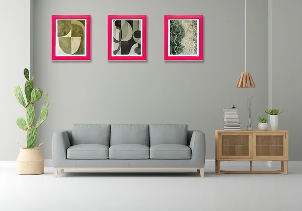 Craft_N_Creations_Abstract_Earth_Flow_Wall_Art_Paintings,_Modern_Geometric_Design,_Set_of_3_(10"_x_8")_(Pink)