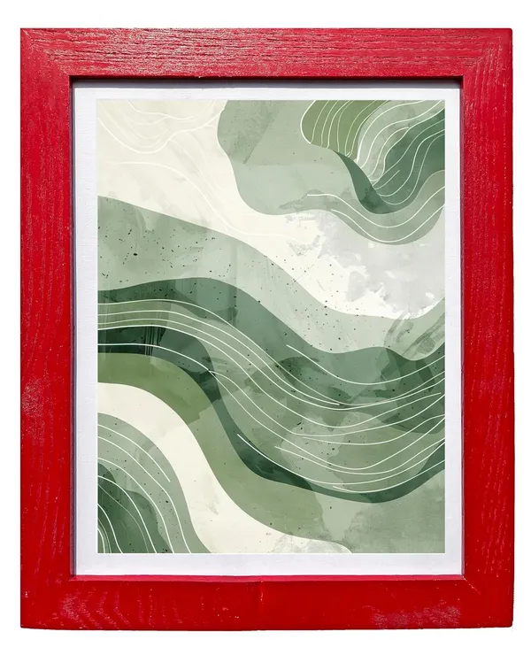 CRAFT_N_CREATIONS_Abstract_wall_Art_Triptych_of_Terran_Flow_Set_of_three_for_home_Decor_16"_x_12"_(RED)
