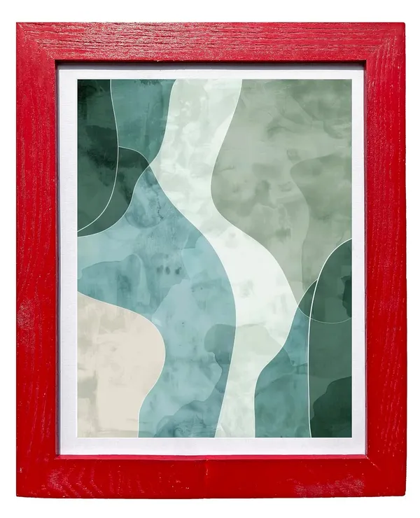 CRAFT_N_CREATIONS_Abstract_wall_Art_Triptych_of_Terran_Flow_Set_of_three_for_home_Decor_16"_x_12"_(RED)
