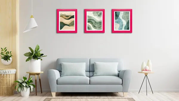 CRAFT_N_CREATIONS_Abstract_wall_Art_Triptych_of_Terran_Flow_Set_of_three_for_home_Decor11_.5"_X_9"_(PINK)