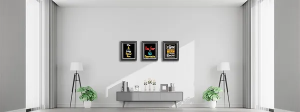 CRAFT_N_CREATIONS_Motivational_Wall_Art_Prints_–_Set_of_3,_Inspirational_Quotes,_Black_Frame,_30_x_25_cm_–_Home_&_Office_Decor