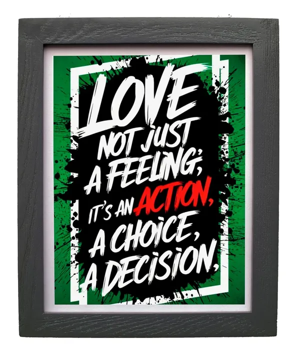 CRAFT_N_CREATIONS_Motivational_Quote_Wall_Art_–_Love_Action_Decision_Theme_–_30_x_25_cm_–_Black_Frame_–_Inspirational_Wall_Decor_for_Home_&_Office_(1048)_-_Pack_of_2