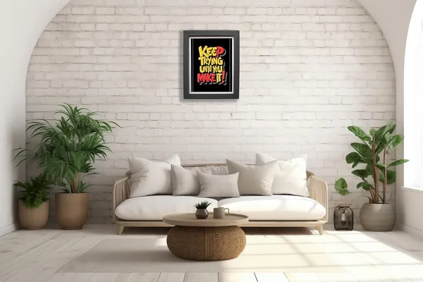 CRAFT_N_CREATIONS_Motivational_Wall_Art_Print,_Keep_Trying_Until_You_Make_It_Quote,_Black_Frame,_30_x_25_cm_1063_-_Pack_of_2