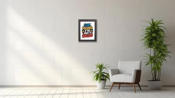 CRAFT_N_CREATIONS_Motivational_Wall_Art_Print,_Stay_Focused_Quote,_Black_Frame,_30_x_25_cm_1062_-_Pack_of_2